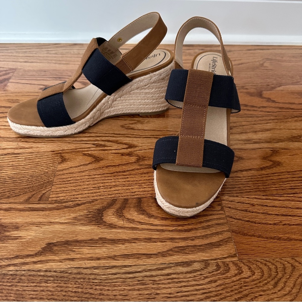 NEW LifeStride Tallulah Espadrille Women's Wedge Sandals, Sz 9.5M